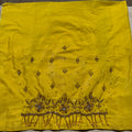 Lemon yellow Aari Work Blouse Fabric in Devi silk 1 metre with Cutdana Hand Embroidery | Designer Blouse Piece for Bridal & Festive Wear